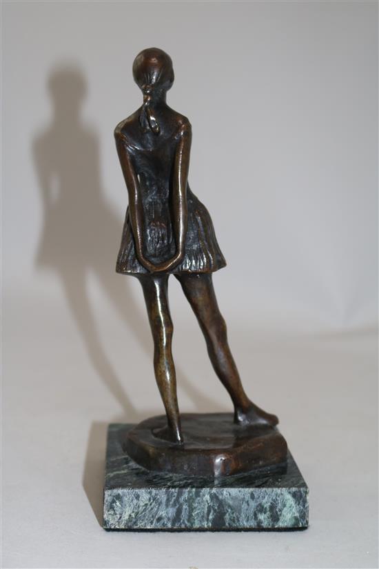 After Degas. A bronze figure of a lady, Little Dancer, 8.5in.